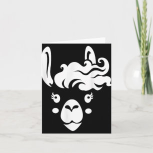 Llama Face Eyelashes Halloween Costume Hairstyle Card