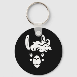 Llama Face Eyelashes Halloween Costume Hairstyle  Key Ring