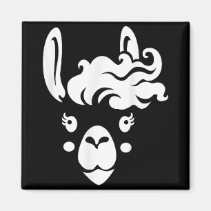 Llama Face Eyelashes Halloween Costume Hairstyle  Magnet