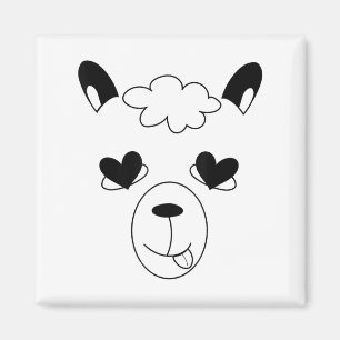 Llama Face Halloween Costume Funny St. Valentine’s Magnet