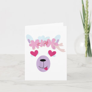 Llama Face Halloween Costume Wreath St. Valentine’ Card