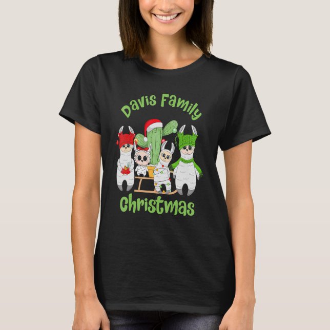 Llama Family Men Women and Kids Davis Family Chris T-Shirt (Front)