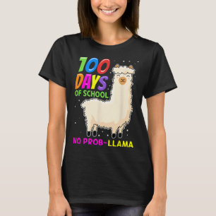 Llama Farm Animals - 100 Days Of School No Prob-ll T-Shirt