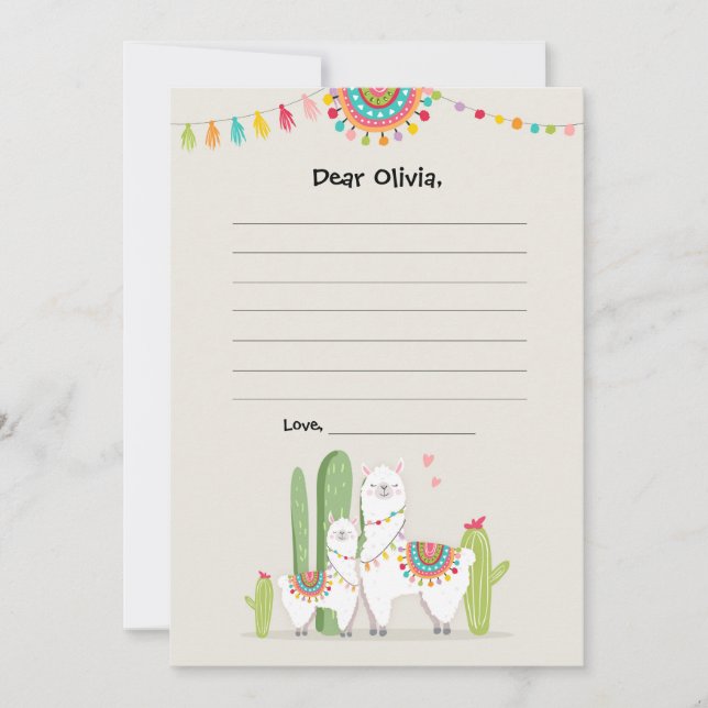Llama Fiesta Mexican Guestbook Cards Time Capsule (Front)