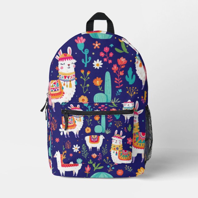 Llama Fiesta Printed Backpack (Front)