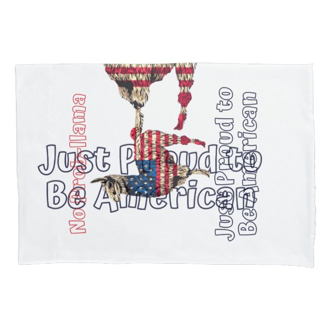 Llama Flag America Pillowcase (Front)