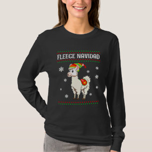 Llama Fleece Feliz Navidad Alpaca Christmas Xmas G T-Shirt