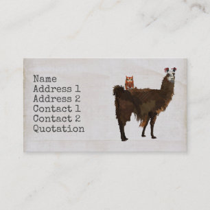 LLAMA & FLORAL OWL Business Card