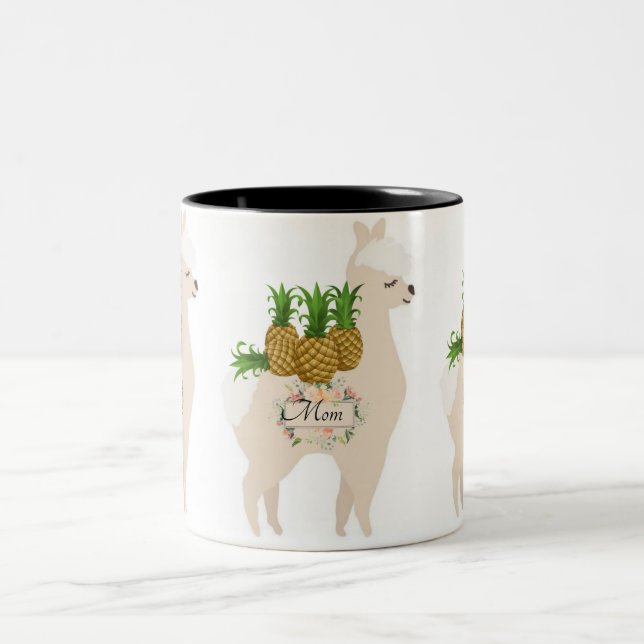 Llama Fruit Pineapple Floral Mug (Center)
