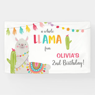 Llama fun birthday banner Fiesta Mexican Alpaca