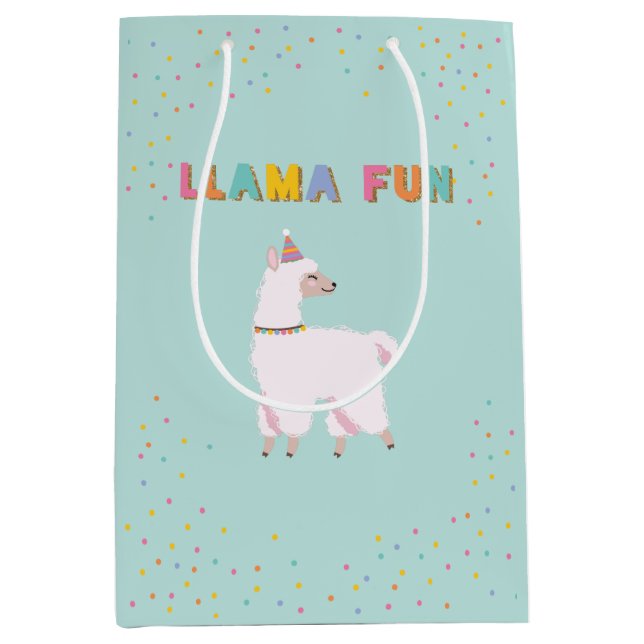 Llama Fun birthday party gift bag (Front)