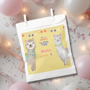 LLama fun, colorful kids birthday in yellow Favour Bag