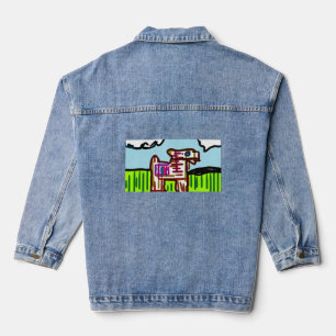 Llama fun time denim jacket