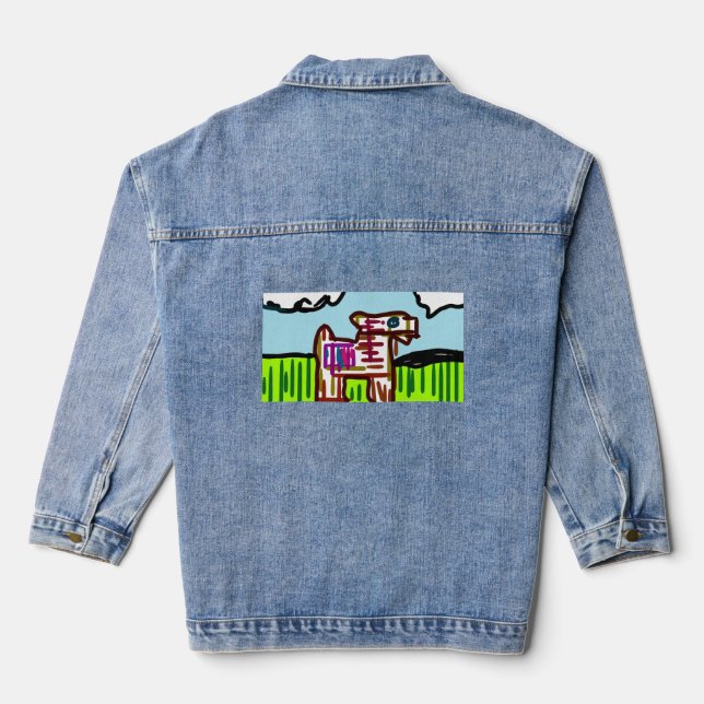 Llama fun time denim jacket (Back)