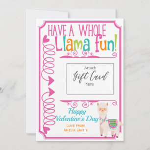 Llama Fun Valentine's Day Money Gift Card Holder