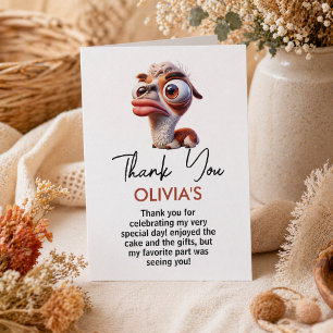 llama funny Caricatures Mexican 1st Birthday  Thank You Card