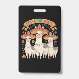 Llama Funny Cinco De Mayo Fiesta Party ID Badge