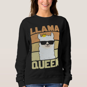 Llama  Funny Cute Retro Style Alpaca Graphic Plus  Sweatshirt