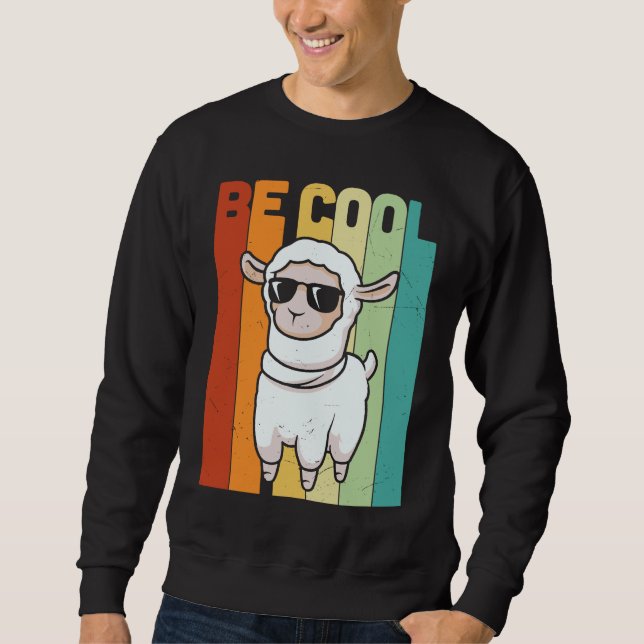 Llama  Funny Cute Retro Style Alpaca Graphic Plus  Sweatshirt (Front)