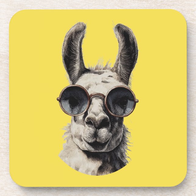 Llama Funny Face Coaster (Front)