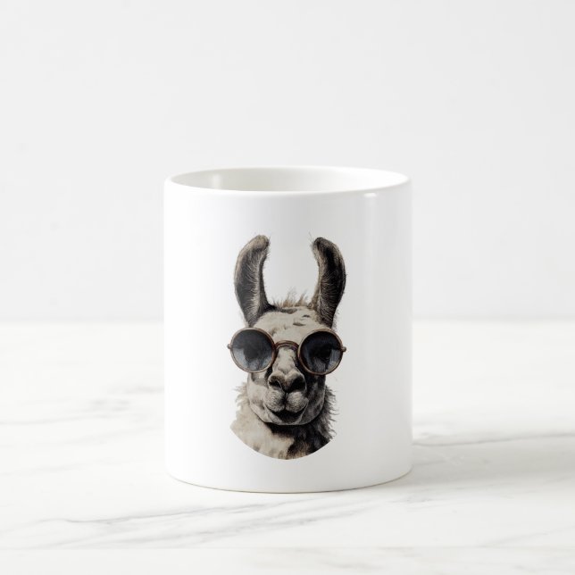 Llama Funny Face Coffee Mug (Center)