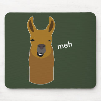 Llama Funny Face Mouse Pad