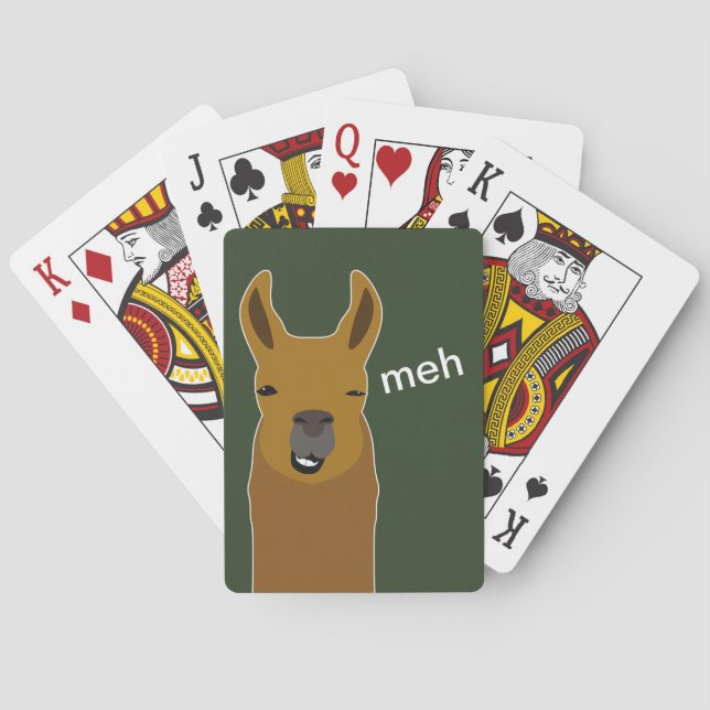 Llama Funny Face Playing Cards (Back)