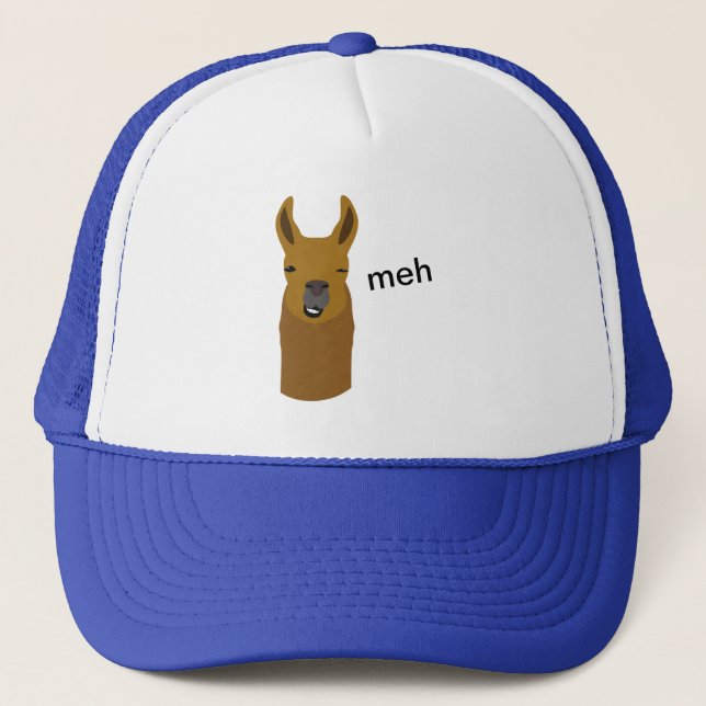 Llama Funny Face Trucker Hat (Front)
