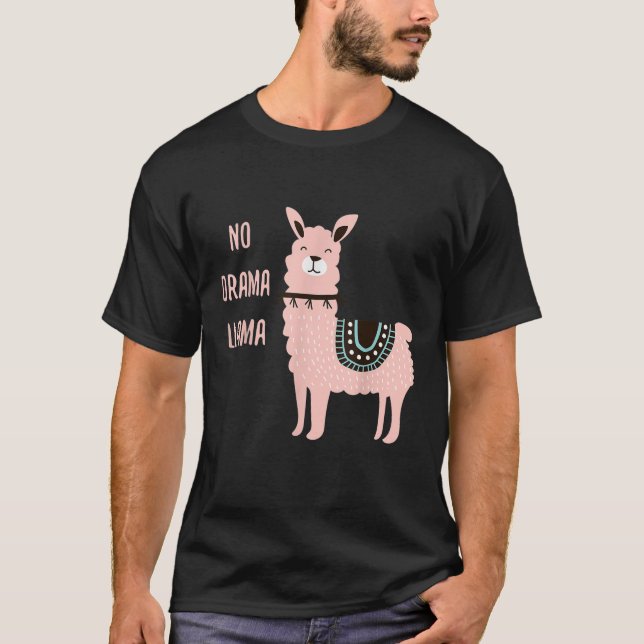 Llama Funny No Drama Llama Lover Gift T-Shirt (Front)