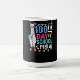 Llama Gift   100 Days Of School No Prob Llama Coffee Mug