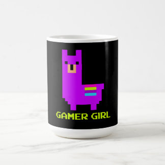 Llama Gift | Cute Alpaca Llama Gamer Girl 8-Bit Coffee Mug