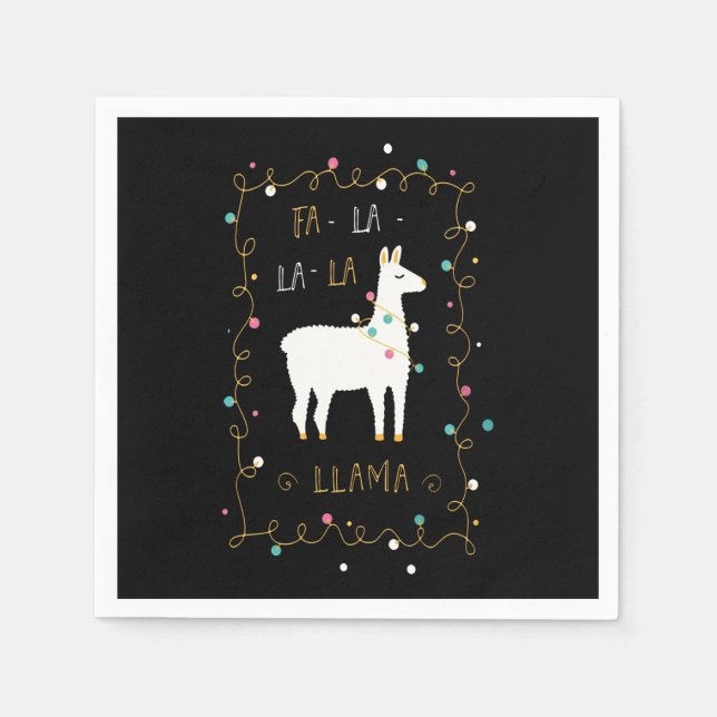 Llama Gift | Llama Sing Funny Napkin (Front)