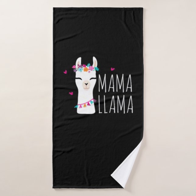 Llama Gift | Mama Llama Bath Towel (Bath Towel)