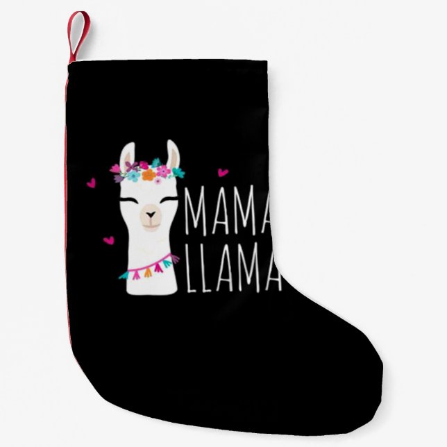 Llama Gift | Mama Llama Small Christmas Stocking (Front)