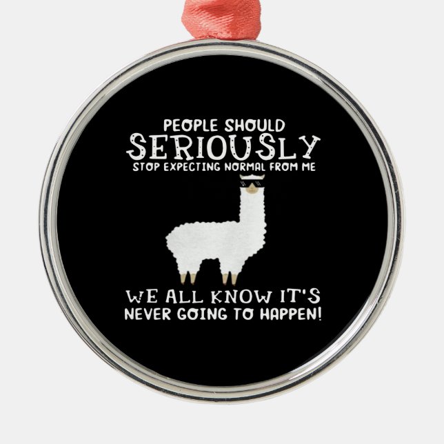 Llama Gift | People should seriously Metal Ornament (Front)