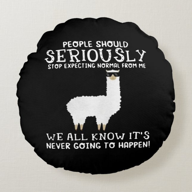 Llama Gift | People should seriously Round Cushion (Front)