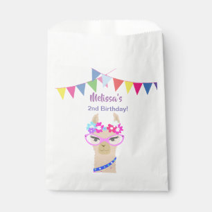llama girl birthday favour bags