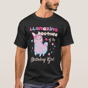 Llama Girl Brother of the Birthday Girl Llamazing  T-Shirt