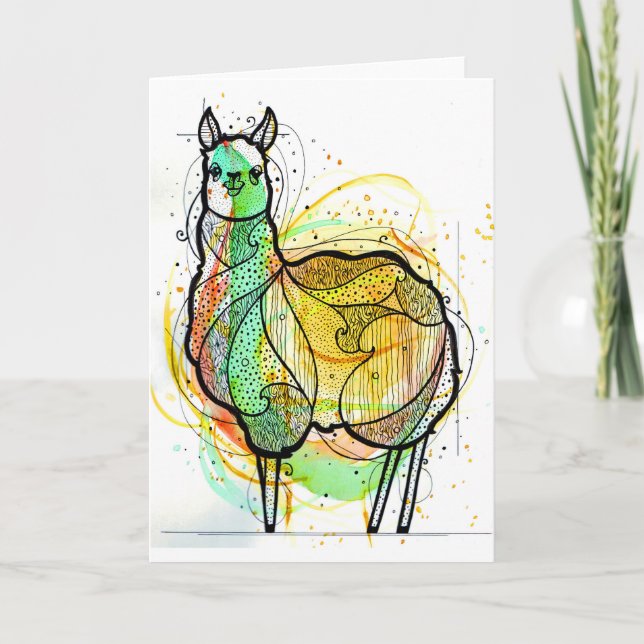 Llama Greetings Card (Front)