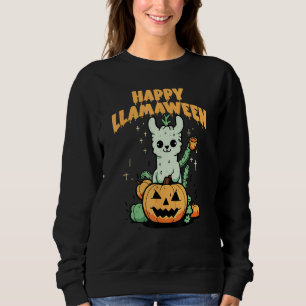 Llama Halloween Costume Spooky Alpaca Animal Trick Sweatshirt
