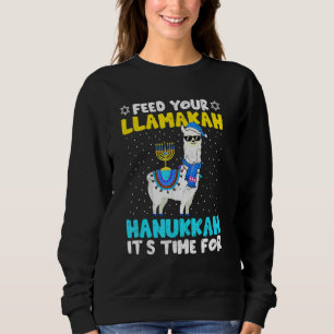 Llama Hanukkah Costume Alpaca Chanukah Feed Your L Sweatshirt