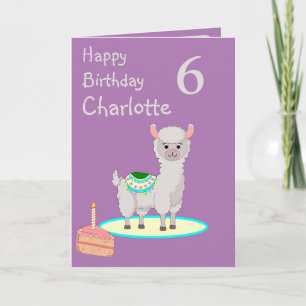 Llama Happy Birthday Age Folded Greeting Card