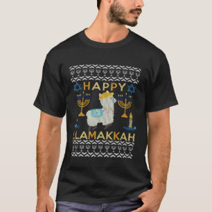 Llama Happy Llamakah Hanukkah Chanukah Jewish Hum T-Shirt