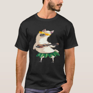 Llama Hawaii Ukulele Hawaiian Guitar Player T-Shirt
