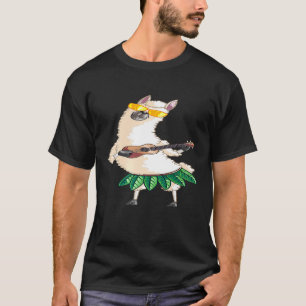 Llama Hawaii Ukulele Hawaiian Guitar Player T-Shirt