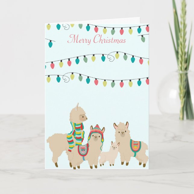 Llama Herd Christmas Holiday Card (Front)