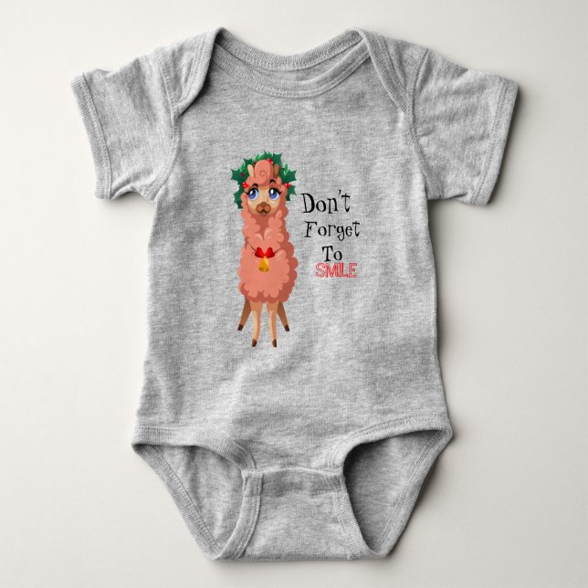 llama in Christmas     Baby Bodysuit (Front)