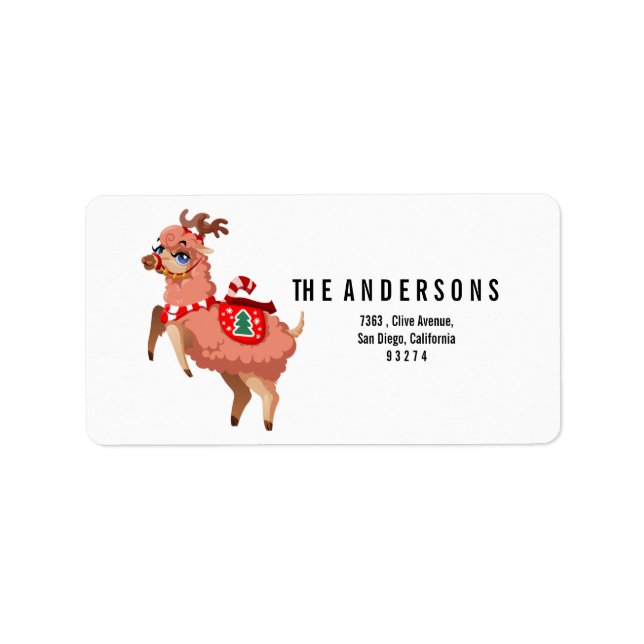 llama in Christmas   Label (Front)