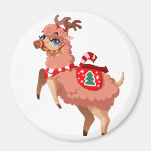 llama in Christmas Magnet