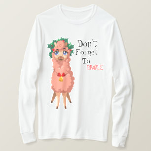 llama in Christmas T-Shirt